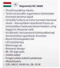 Clatronic HC 3660 hajvasal&oacute; Sz&eacute;ps&eacute;g&aacute;pol&aacute;s / Eg&eacute;szs&eacute;g - Haj&aacute;pol&aacute;s - Hajvasal&oacute; / egyenes&iacute;tő - 347022
