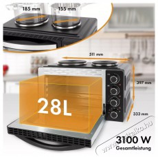 Clatronic KK 3786 mini konyha Konyhai term&eacute;kek - S&uuml;tő-főzőlap, tűzhely (szabadon&aacute;ll&oacute;) - Mini s&uuml;tő / mini grill / mini konyha - 493449