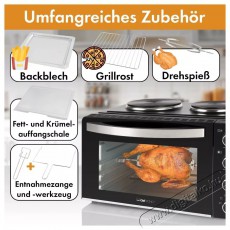 Clatronic KK 3786 mini konyha Konyhai term&eacute;kek - S&uuml;tő-főzőlap, tűzhely (szabadon&aacute;ll&oacute;) - Mini s&uuml;tő / mini grill / mini konyha - 493449