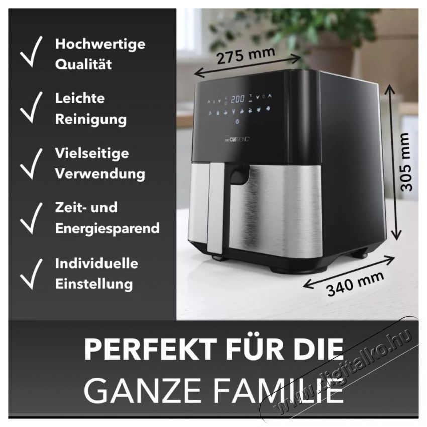 Clatronic FR 3782 H inox Forr&oacute;levegős s&uuml;tő Konyhai term&eacute;kek - Konyhai kisg&eacute;p (s&uuml;t&eacute;s / főz&eacute;s / hűt&eacute;s / &eacute;telk&eacute;sz&iacute;t&eacute;s) - L&eacute;gkever&eacute;ses főzőg&eacute;p / elektromos kukta / multifunkci&oacute;s s&uuml;tő - 494838