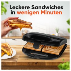 Clatronic ST 3814 fekete szendvicss&uuml;tő Konyhai term&eacute;kek - Konyhai kisg&eacute;p (s&uuml;t&eacute;s / főz&eacute;s / hűt&eacute;s / &eacute;telk&eacute;sz&iacute;t&eacute;s) - Melegszendvics / gofri s&uuml;tő - 510345