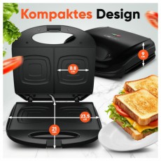 Clatronic ST 3814 fekete szendvicss&uuml;tő Konyhai term&eacute;kek - Konyhai kisg&eacute;p (s&uuml;t&eacute;s / főz&eacute;s / hűt&eacute;s / &eacute;telk&eacute;sz&iacute;t&eacute;s) - Melegszendvics / gofri s&uuml;tő - 510345