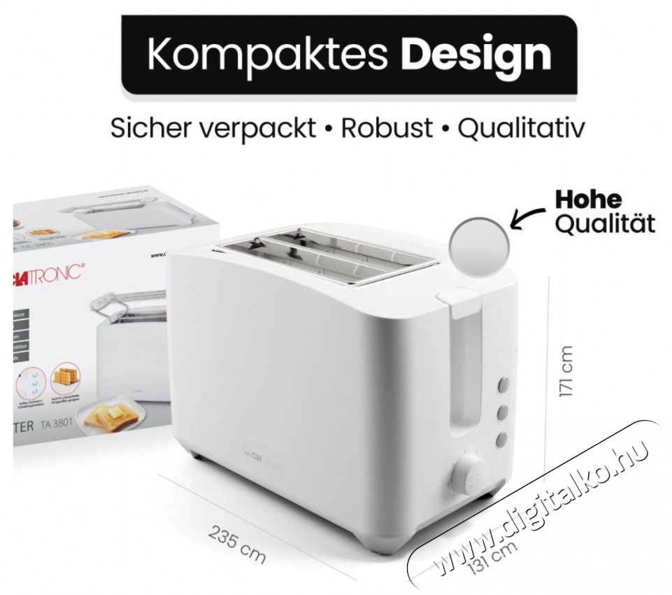 Clatronic TA 3801 feh&eacute;r keny&eacute;rpir&iacute;t&oacute; Konyhai term&eacute;kek - Konyhai kisg&eacute;p (s&uuml;t&eacute;s / főz&eacute;s / hűt&eacute;s / &eacute;telk&eacute;sz&iacute;t&eacute;s) - Keny&eacute;rpir&iacute;t&oacute; - 510344