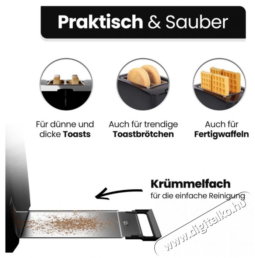 Clatronic TA 3801 fekete keny&eacute;rpir&iacute;t&oacute; Konyhai term&eacute;kek - Konyhai kisg&eacute;p (s&uuml;t&eacute;s / főz&eacute;s / hűt&eacute;s / &eacute;telk&eacute;sz&iacute;t&eacute;s) - Keny&eacute;rpir&iacute;t&oacute; - 510343