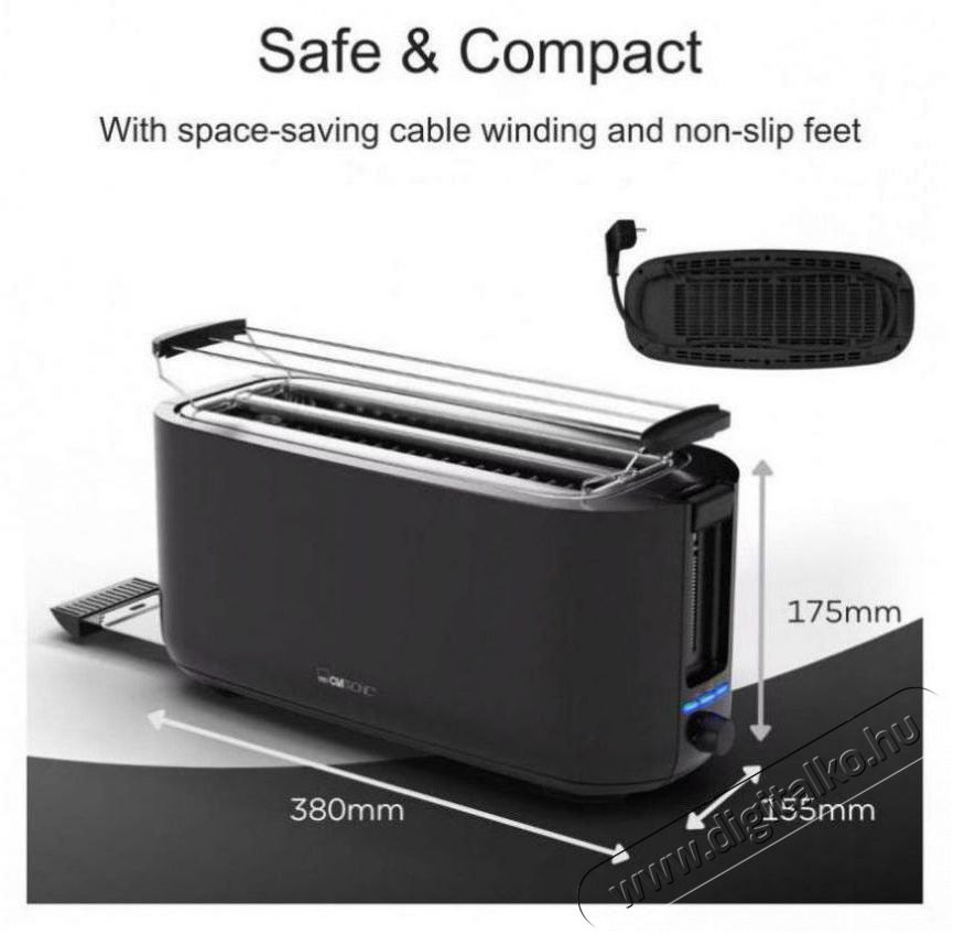 Clatronic TA 3802 fekete keny&eacute;rpir&iacute;t&oacute; Konyhai term&eacute;kek - Konyhai kisg&eacute;p (s&uuml;t&eacute;s / főz&eacute;s / hűt&eacute;s / &eacute;telk&eacute;sz&iacute;t&eacute;s) - Keny&eacute;rpir&iacute;t&oacute; - 510342