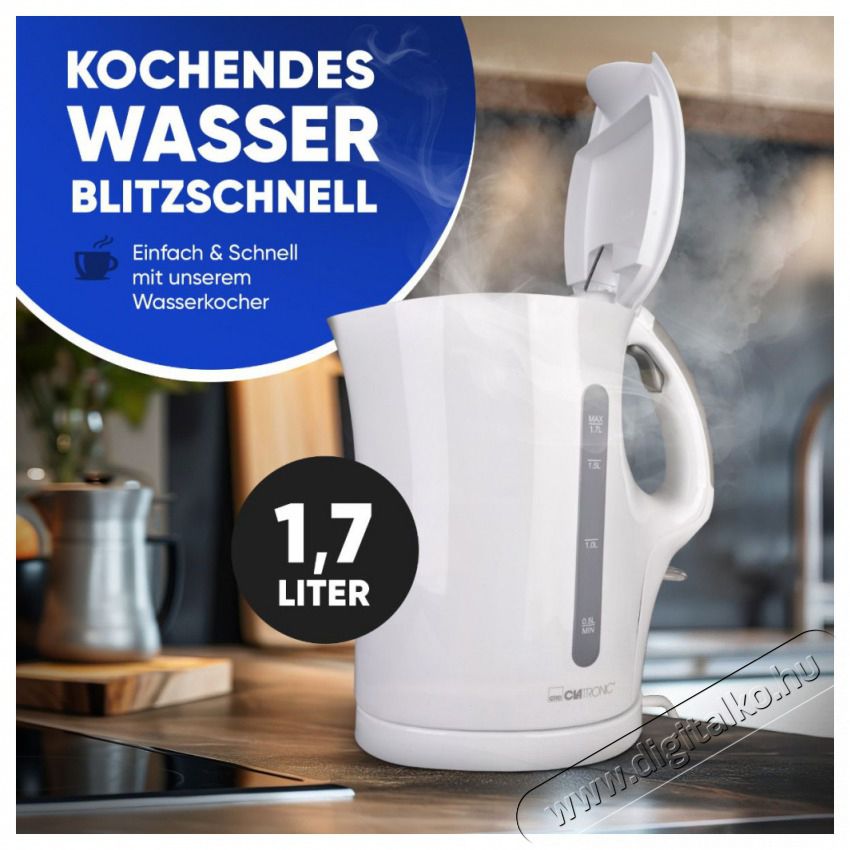Clatronic WK 3819 feh&eacute;r v&iacute;zforral&oacute; Konyhai term&eacute;kek - V&iacute;zforral&oacute; / teafőző - 513300