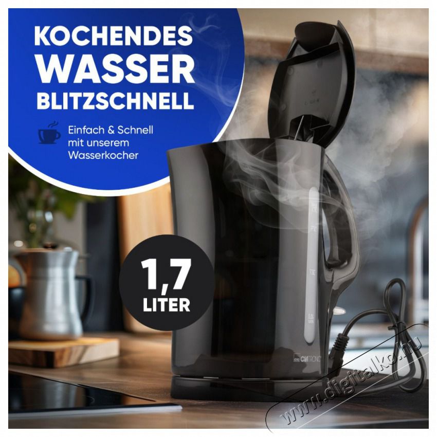 Clatronic WK 3819 fekete v&iacute;zforral&oacute; Konyhai term&eacute;kek - V&iacute;zforral&oacute; / teafőző - 513299