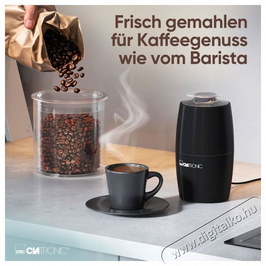 Clatronic KSW 3806 fekete elektromos k&aacute;v&eacute;dar&aacute;l&oacute; Konyhai term&eacute;kek - K&aacute;v&eacute;főző / k&aacute;v&eacute;&ouml;rlő / kieg&eacute;sz&iacute;tő - K&aacute;v&eacute;dar&aacute;l&oacute; / őrlő - 531158