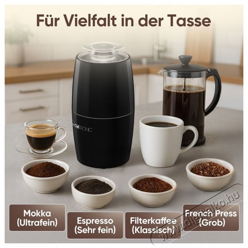 Clatronic KSW 3806 fekete elektromos k&aacute;v&eacute;dar&aacute;l&oacute; Konyhai term&eacute;kek - K&aacute;v&eacute;főző / k&aacute;v&eacute;&ouml;rlő / kieg&eacute;sz&iacute;tő - K&aacute;v&eacute;dar&aacute;l&oacute; / őrlő - 531158