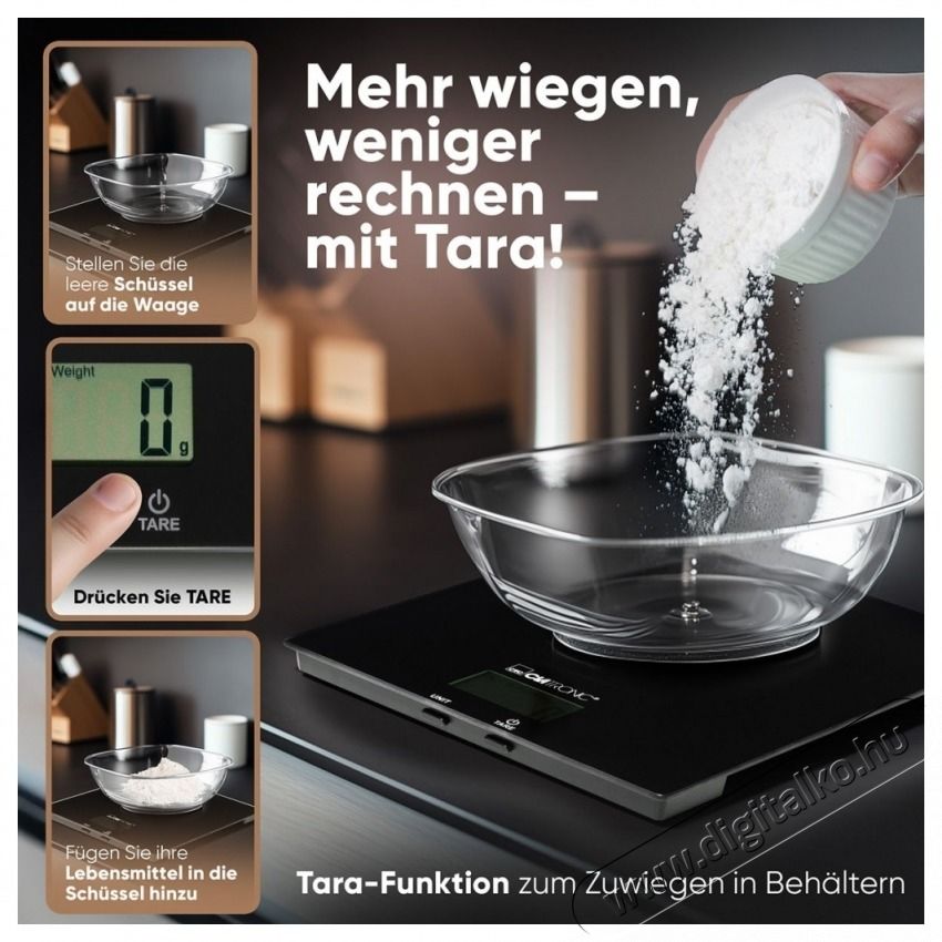 Clatronic KW 3820 fekete &uuml;veg konyhai m&eacute;rleg Konyhai term&eacute;kek - Konyhai m&eacute;rleg - 531156