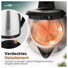 Clatronic WKS 3830 v&iacute;zforral&oacute; rozsdamentes ac&eacute;l Konyhai term&eacute;kek - V&iacute;zforral&oacute; / teafőző - 531148