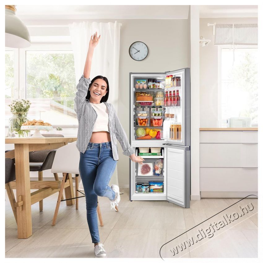 COMFEE RCB169DS2(E) inox alulfagyaszt&oacute;s hűtőszekr&eacute;ny Konyhai term&eacute;kek - Hűtő, fagyaszt&oacute; (szabadon&aacute;ll&oacute;) - Alulfagyaszt&oacute;s kombin&aacute;lt hűtő - 502669