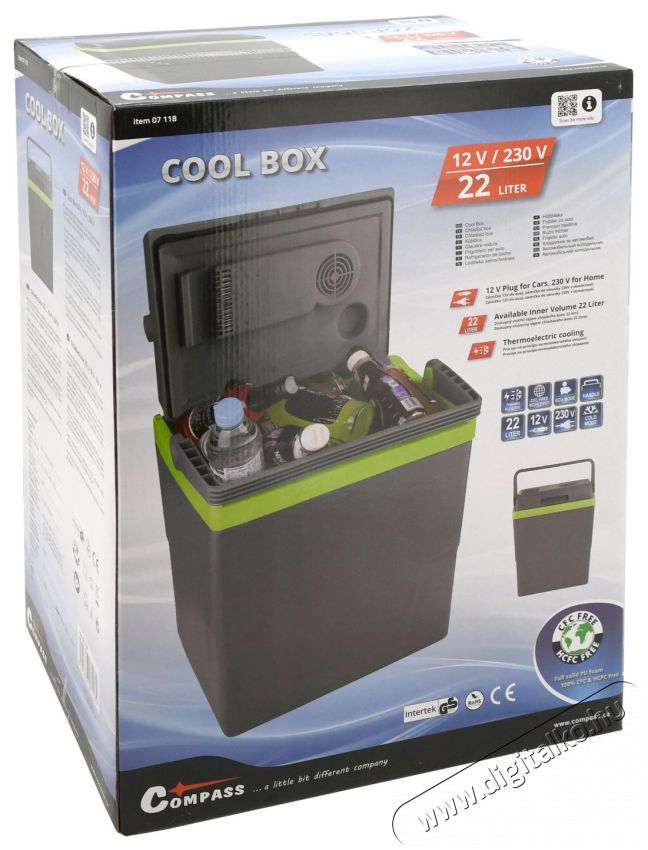 Compass Hűtőt&aacute;ska 22l 230V/12V A++ Konyhai term&eacute;kek - Hűtő, fagyaszt&oacute; (szabadon&aacute;ll&oacute;) - Hordozhat&oacute; hűtőt&aacute;ska - 530607