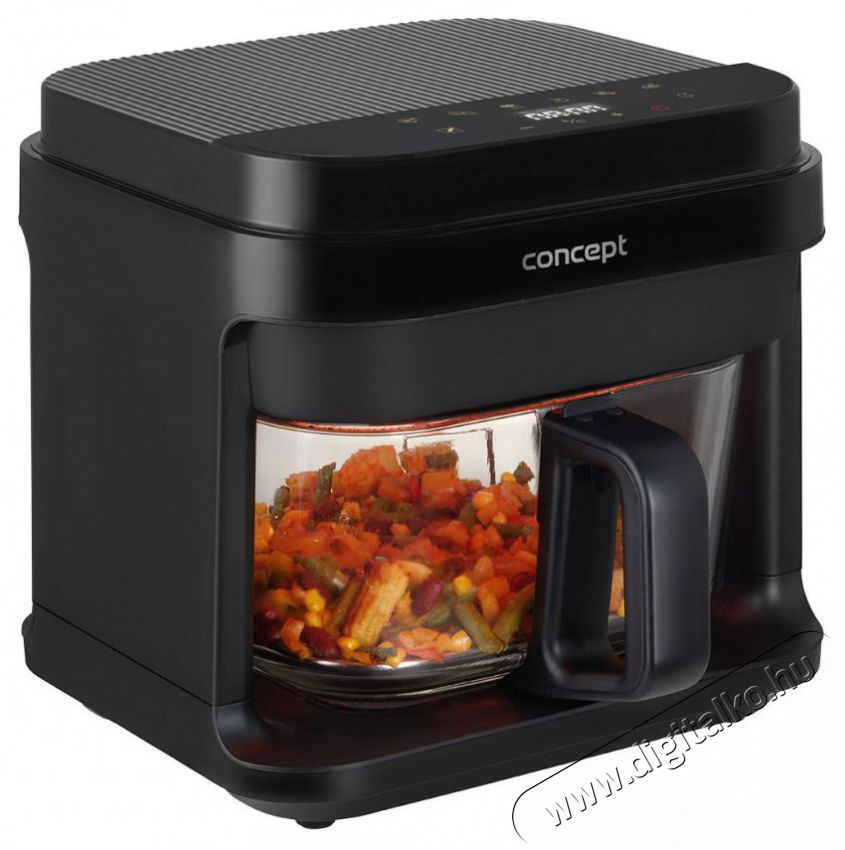 Concept Concept FR5500 GLASS & FAST 5,5 l Konyhai term&eacute;kek - Konyhai kisg&eacute;p (s&uuml;t&eacute;s / főz&eacute;s / hűt&eacute;s / &eacute;telk&eacute;sz&iacute;t&eacute;s) - L&eacute;gkever&eacute;ses főzőg&eacute;p / elektromos kukta / multifunkci&oacute;s s&uuml;tő - 523342