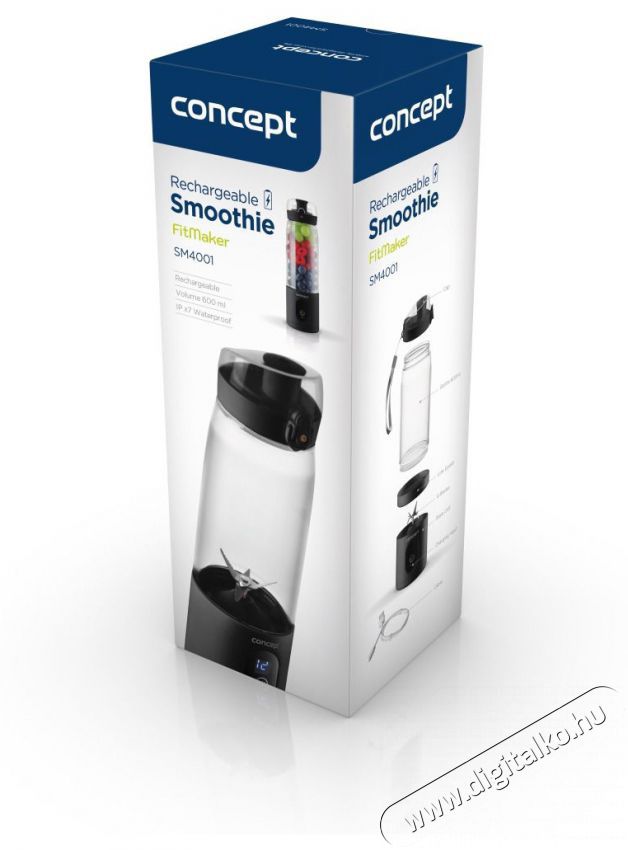 Concept SM4001 Smoothie FitMaker, fekete Konyhai kisg&eacute;p (elők&eacute;sz&iacute;t&eacute;s / feldolgoz&aacute;s) Konyhai term&eacute;kek - Konyhai kisg&eacute;p (elők&eacute;sz&iacute;t&eacute;s / feldolgoz&aacute;s) - Turmixg&eacute;p - 523307