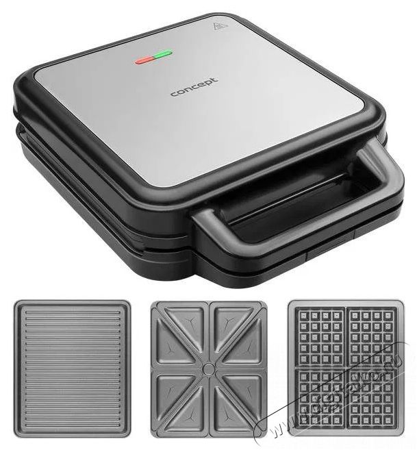 Concept SV3080 Family 3in1 1200 W Konyhai term&eacute;kek - Konyhai kisg&eacute;p (s&uuml;t&eacute;s / főz&eacute;s / hűt&eacute;s / &eacute;telk&eacute;sz&iacute;t&eacute;s) - Melegszendvics / gofri s&uuml;tő - 523272