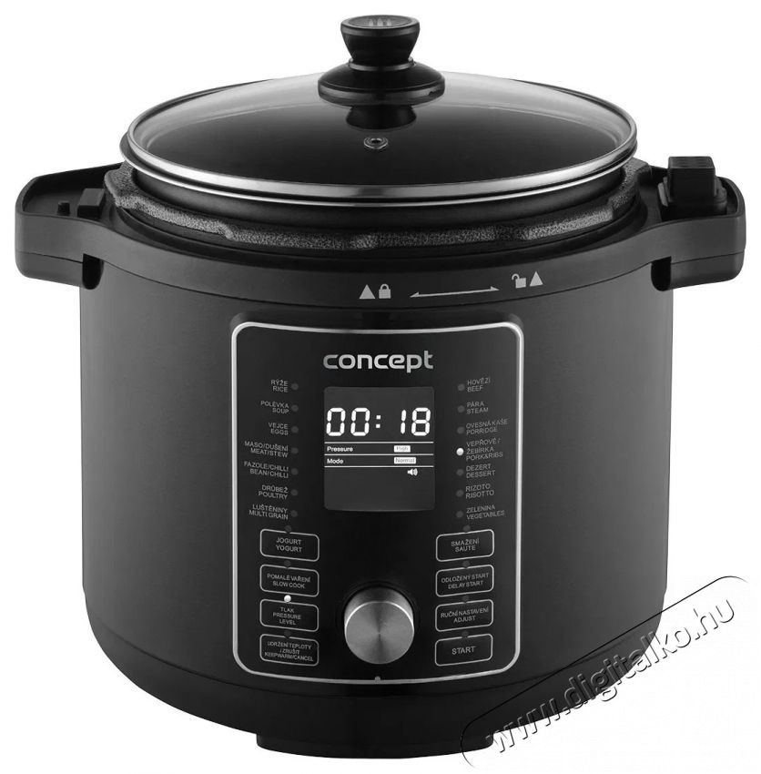 Concept CK8000 COOKERY Konyhai term&eacute;kek - Konyhai kisg&eacute;p (s&uuml;t&eacute;s / főz&eacute;s / hűt&eacute;s / &eacute;telk&eacute;sz&iacute;t&eacute;s) - L&eacute;gkever&eacute;ses főzőg&eacute;p / elektromos kukta / multifunkci&oacute;s s&uuml;tő - 530682