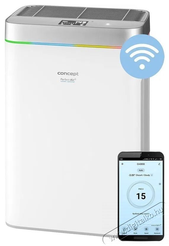 Concept CA3000 Perfect Air Smart p&aacute;r&aacute;s&iacute;t&oacute;val l&eacute;gtiszt&iacute;t&oacute; Sz&eacute;ps&eacute;g&aacute;pol&aacute;s / Eg&eacute;szs&eacute;g - L&eacute;gtiszt&iacute;t&oacute; / p&aacute;r&aacute;s&iacute;t&oacute; / p&aacute;r&aacute;tlan&iacute;t&oacute; - L&eacute;gtiszt&iacute;t&oacute; - 531721