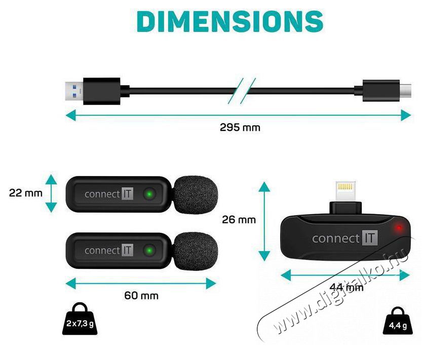  Wireless Lavalier Lightning (2 db + receiver) k&eacute;szlet Fot&oacute;-Vide&oacute; kieg&eacute;sz&iacute;tők - Mikrofon - Cs&iacute;ptetős, fej &eacute;s kitűző mikrofon - 524570