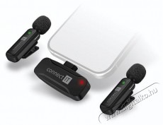 CONNECT IT Wireless Lavalier Lightning (2 db + receiver) készlet Fotó-Videó kiegészítők - Mikrofon - Csíptetős, fej és kitűző mikrofon - 524570