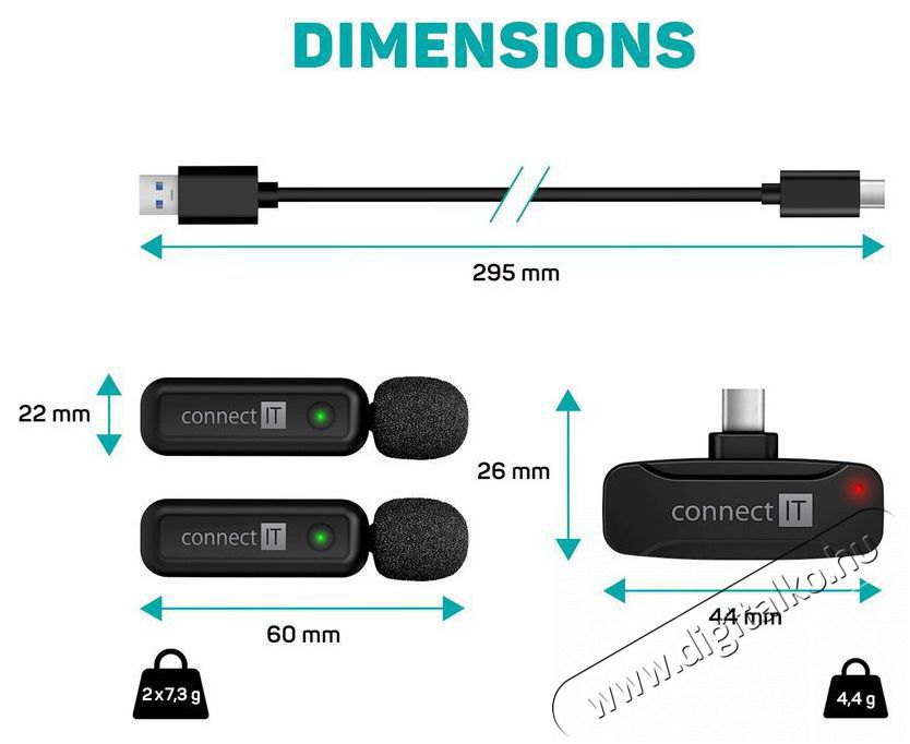  Wireless Lavalier USB-C (2 db + receiver) k&eacute;szlet Fot&oacute;-Vide&oacute; kieg&eacute;sz&iacute;tők - Mikrofon - Cs&iacute;ptetős, fej &eacute;s kitűző mikrofon - 524569