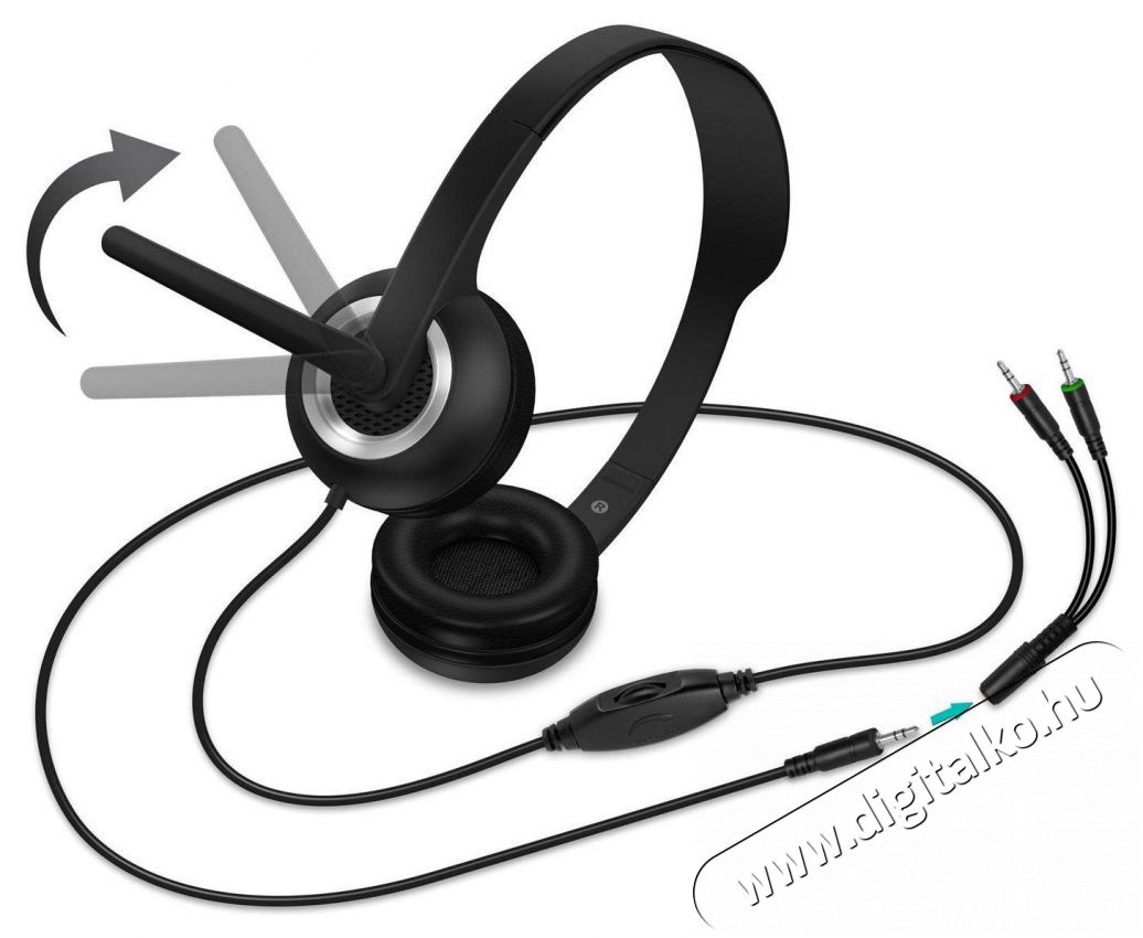  HOME & OFFICE fekete Fejhallgat&oacute; Audio-Video / Hifi / Multim&eacute;dia - F&uuml;l &eacute;s Fejhallgat&oacute;k - Fejhallgat&oacute; mikrofonnal / headset - 529356