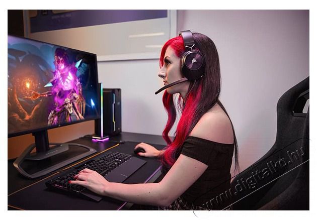 Corsair HS55 Stereo fekete gamer headset Audio-Video / Hifi / Multim&eacute;dia - F&uuml;l &eacute;s Fejhallgat&oacute;k - Fejhallgat&oacute; mikrofonnal / headset - 477630
