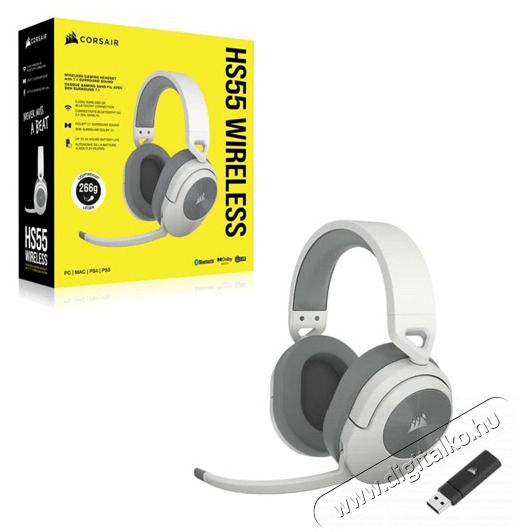 Corsair HS55 vezet&eacute;k n&eacute;lk&uuml;li feh&eacute;r gamer headset Audio-Video / Hifi / Multim&eacute;dia - F&uuml;l &eacute;s Fejhallgat&oacute;k - Fejhallgat&oacute; mikrofonnal / headset - 478668