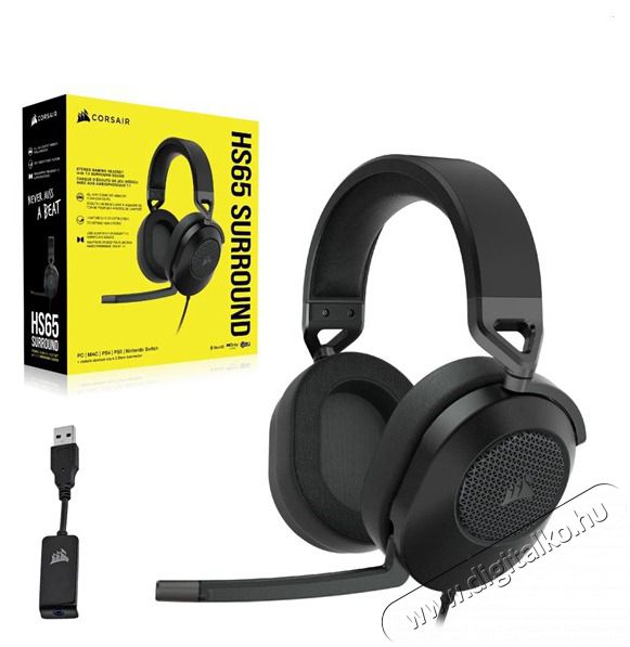 Corsair HS65 Surround fekete gamer headset Audio-Video / Hifi / Multim&eacute;dia - F&uuml;l &eacute;s Fejhallgat&oacute;k - Fejhallgat&oacute; mikrofonnal / headset - 477634
