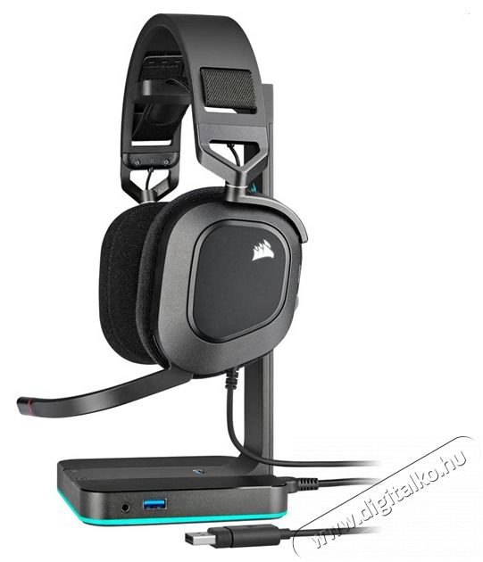 Corsair HS80 RGB USB 7.1 fekete gamer headset Audio-Video / Hifi / Multim&eacute;dia - F&uuml;l &eacute;s Fejhallgat&oacute;k - Fejhallgat&oacute; mikrofonnal / headset - 478678