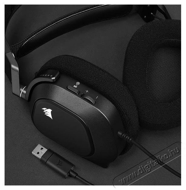 Corsair HS80 RGB USB 7.1 fekete gamer headset Audio-Video / Hifi / Multim&eacute;dia - F&uuml;l &eacute;s Fejhallgat&oacute;k - Fejhallgat&oacute; mikrofonnal / headset - 478678