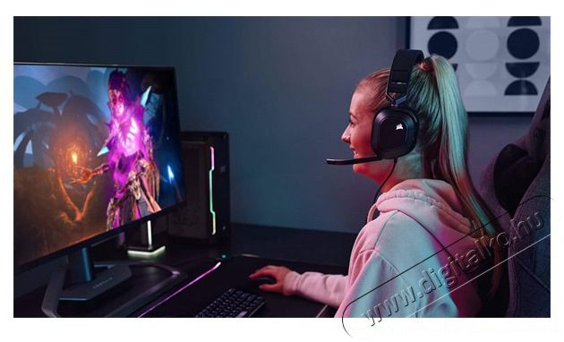 Corsair HS80 RGB USB 7.1 fekete gamer headset Audio-Video / Hifi / Multim&eacute;dia - F&uuml;l &eacute;s Fejhallgat&oacute;k - Fejhallgat&oacute; mikrofonnal / headset - 478678