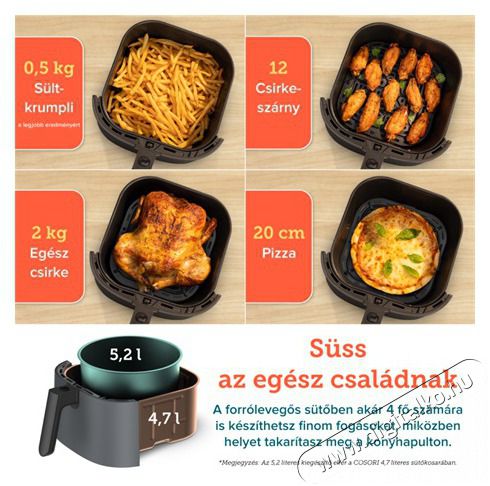 Cosori CAF-L501-KEU FORR&Oacute;LEVEGŐS S&Uuml;TŐ Konyhai term&eacute;kek - Konyhai kisg&eacute;p (s&uuml;t&eacute;s / főz&eacute;s / hűt&eacute;s / &eacute;telk&eacute;sz&iacute;t&eacute;s) - L&eacute;gkever&eacute;ses főzőg&eacute;p / elektromos kukta / multifunkci&oacute;s s&uuml;tő - 470605