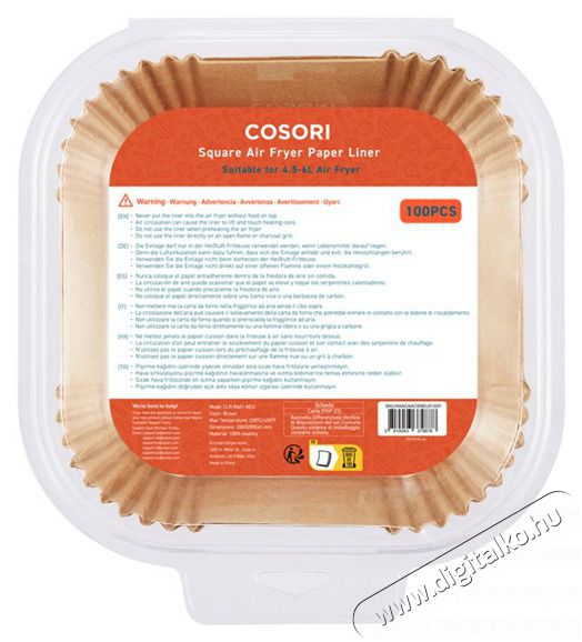 Cosori forr&oacute;levegős s&uuml;tőh&ouml;z 100db pap&iacute;rt&aacute;ny&eacute;r (CLR-R601-NEU) Konyhai term&eacute;kek - Konyhai kisg&eacute;p kieg&eacute;sz&iacute;tő - Egy&eacute;b kisg&eacute;p kieg&eacute;sz&iacute;tő - 497810