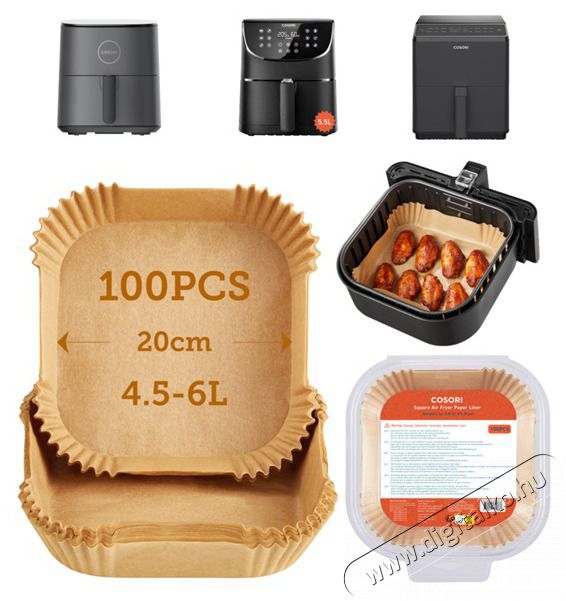 Cosori forr&oacute;levegős s&uuml;tőh&ouml;z 100db pap&iacute;rt&aacute;ny&eacute;r (CLR-R601-NEU) Konyhai term&eacute;kek - Konyhai kisg&eacute;p kieg&eacute;sz&iacute;tő - Egy&eacute;b kisg&eacute;p kieg&eacute;sz&iacute;tő - 497810