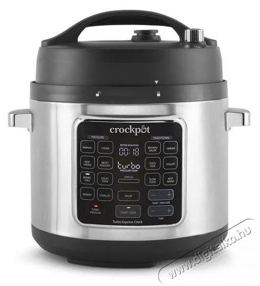 CrockPot Turbo Express 5,6 l Konyhai term&eacute;kek - Konyhai kisg&eacute;p (s&uuml;t&eacute;s / főz&eacute;s / hűt&eacute;s / &eacute;telk&eacute;sz&iacute;t&eacute;s) - L&eacute;gkever&eacute;ses főzőg&eacute;p / elektromos kukta / multifunkci&oacute;s s&uuml;tő - 523411