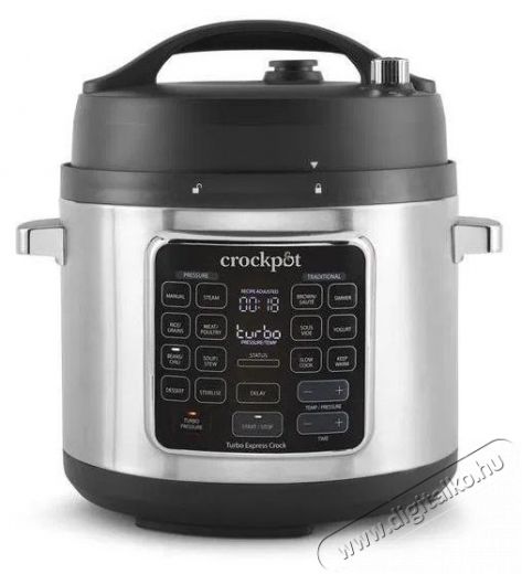 CrockPot Turbo Express 5,6 l Konyhai term&eacute;kek - Konyhai kisg&eacute;p (s&uuml;t&eacute;s / főz&eacute;s / hűt&eacute;s / &eacute;telk&eacute;sz&iacute;t&eacute;s) - L&eacute;gkever&eacute;ses főzőg&eacute;p / elektromos kukta / multifunkci&oacute;s s&uuml;tő - 523411