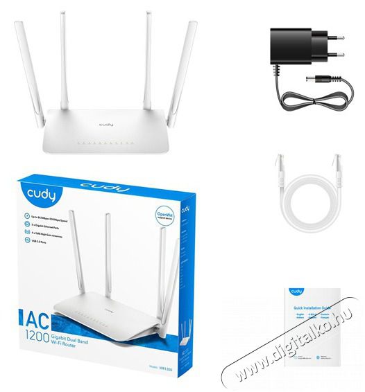 CUDY WR1300 k&eacute;ts&aacute;vos AC1200 gigabit WIFI MESH feh&eacute;r router Iroda &eacute;s sz&aacute;m&iacute;t&aacute;stechnika - H&aacute;l&oacute;zat - Router - 497019