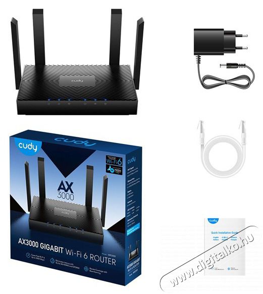 CUDY WR3000 k&eacute;ts&aacute;vos AX3000 gigabit WIFI 6 MESH fekete router Iroda &eacute;s sz&aacute;m&iacute;t&aacute;stechnika - H&aacute;l&oacute;zat - Router - 497020