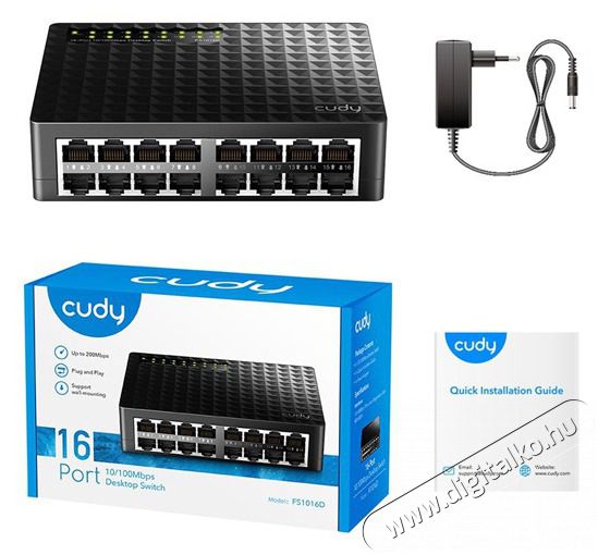 CUDY FS1016D 10/100 Mbps fekete 16 portos asztali switch Iroda &eacute;s sz&aacute;m&iacute;t&aacute;stechnika - H&aacute;l&oacute;zat - Switch - 500335