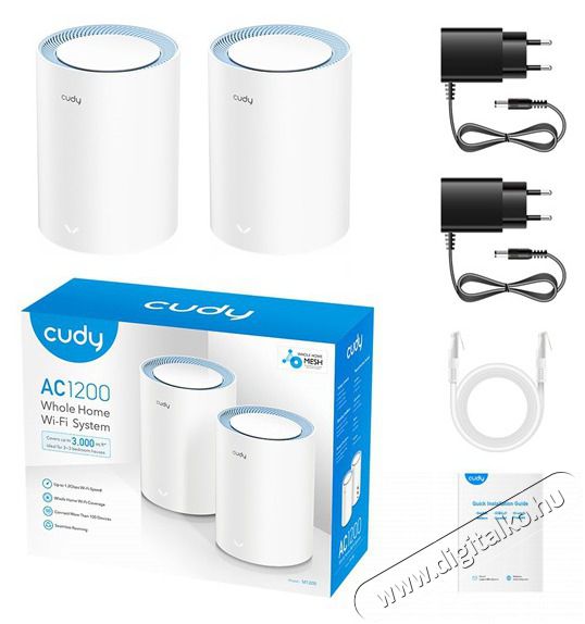 CUDY M1200(2-Pack) k&eacute;ts&aacute;vos AC1200 WIFI MESH feh&eacute;r router (2db-os szett) Iroda &eacute;s sz&aacute;m&iacute;t&aacute;stechnika - H&aacute;l&oacute;zat - Router - 500338