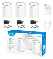 CUDY M1300(3-Pack) k&eacute;ts&aacute;vos AC1200 WIFI MESH feh&eacute;r gigabit router (3db-os szett) Iroda &eacute;s sz&aacute;m&iacute;t&aacute;stechnika - H&aacute;l&oacute;zat - Router - 500339