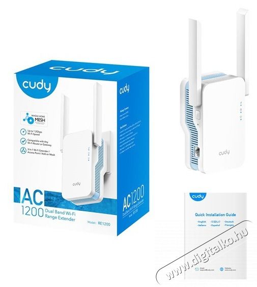 CUDY RE1200 k&eacute;ts&aacute;vos AC1200 WIFI MESH feh&eacute;r extender/access point Iroda &eacute;s sz&aacute;m&iacute;t&aacute;stechnika - H&aacute;l&oacute;zat - Lefedetts&eacute;gn&ouml;velő / jeltov&aacute;bb&iacute;t&oacute; - 500341
