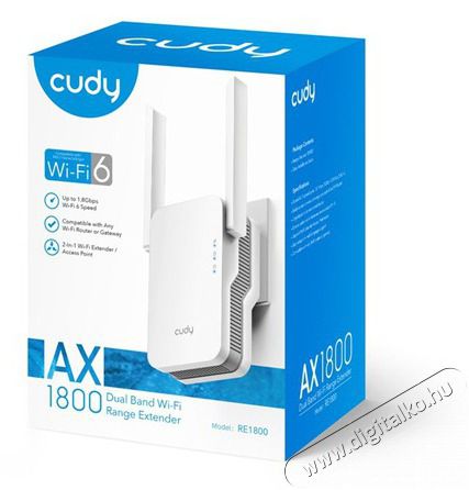 CUDY RE1800 k&eacute;ts&aacute;vos AX1800 WIFI 6 MESH feh&eacute;r extender/access point Iroda &eacute;s sz&aacute;m&iacute;t&aacute;stechnika - H&aacute;l&oacute;zat - Lefedetts&eacute;gn&ouml;velő / jeltov&aacute;bb&iacute;t&oacute; - 500342