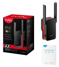 CUDY RE3000 k&eacute;ts&aacute;vos AX3000 WIFI 6 MESH fekete extender/access point Iroda &eacute;s sz&aacute;m&iacute;t&aacute;stechnika - H&aacute;l&oacute;zat - Lefedetts&eacute;gn&ouml;velő / jeltov&aacute;bb&iacute;t&oacute; - 500330