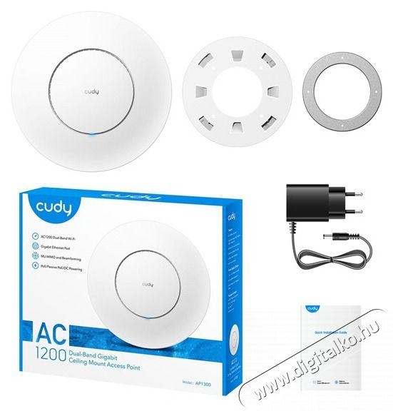 CUDY AP1300 belt&eacute;ri AC1200 k&eacute;ts&aacute;vos WiFi, Mesh, Gigabit LAN, PoE, feh&eacute;r Access Point Iroda &eacute;s sz&aacute;m&iacute;t&aacute;stechnika - H&aacute;l&oacute;zat - Modem - 514651