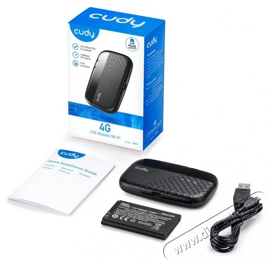 CUDY MF4 4G LTE MOBILE hordozhat&oacute; WIFI fekete router Iroda &eacute;s sz&aacute;m&iacute;t&aacute;stechnika - H&aacute;l&oacute;zat - Router - 497026