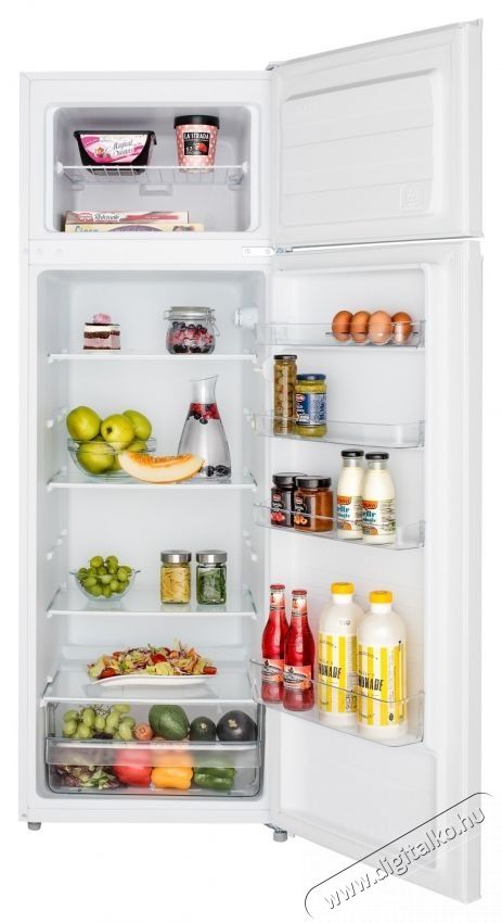 Daewoo DTS-240MEW Static Hűtőszekr&eacute;ny, felső fagyaszt&oacute;, nett&oacute; t&eacute;rfogat 235 L, mechanikus vez&eacute;rl&eacute;s, ford&iacute;that&oacute; ajt&oacute;k, palackos polc, E energiaoszt&aacute;ly, feh&eacute;r Konyhai term&eacute;kek - Hűtő, fagyaszt&oacute; (szabadon&aacute;ll&oacute;) - Fel&uuml;lfagyaszt&oacute;s kombin&aacute;lt hűtő - 533188