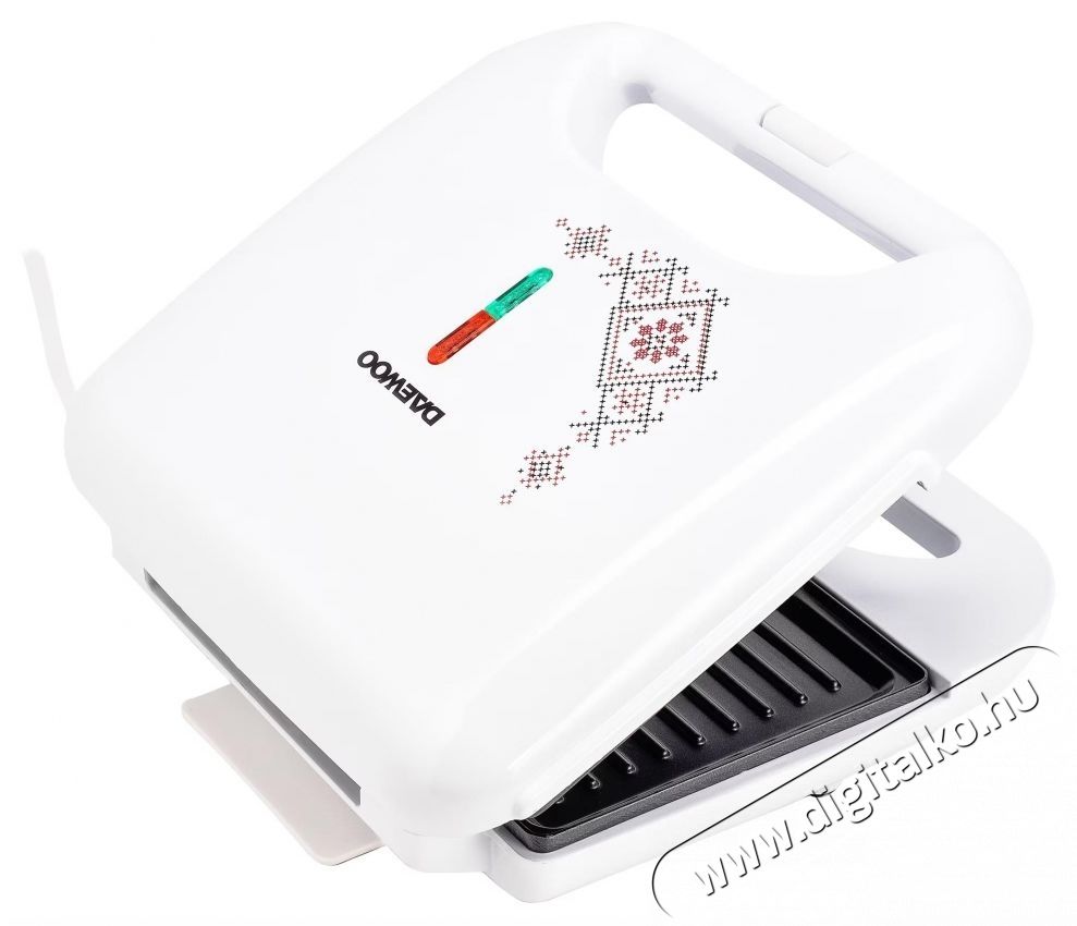 Daewoo szendvicss&uuml;tő, hagyom&aacute;nyos kivitel, tapad&aacute;smentes lapok, termoszt&aacute;t, CoolTouch, Feh&eacute;r Konyhai term&eacute;kek - Konyhai kisg&eacute;p (s&uuml;t&eacute;s / főz&eacute;s / hűt&eacute;s / &eacute;telk&eacute;sz&iacute;t&eacute;s) - Melegszendvics / gofri s&uuml;tő - 533198