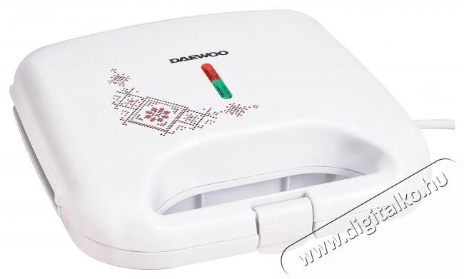 Daewoo szendvicss&uuml;tő, hagyom&aacute;nyos kivitel, tapad&aacute;smentes lapok, termoszt&aacute;t, CoolTouch, Feh&eacute;r Konyhai term&eacute;kek - Konyhai kisg&eacute;p (s&uuml;t&eacute;s / főz&eacute;s / hűt&eacute;s / &eacute;telk&eacute;sz&iacute;t&eacute;s) - Melegszendvics / gofri s&uuml;tő - 533198